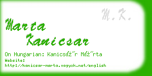 marta kanicsar business card